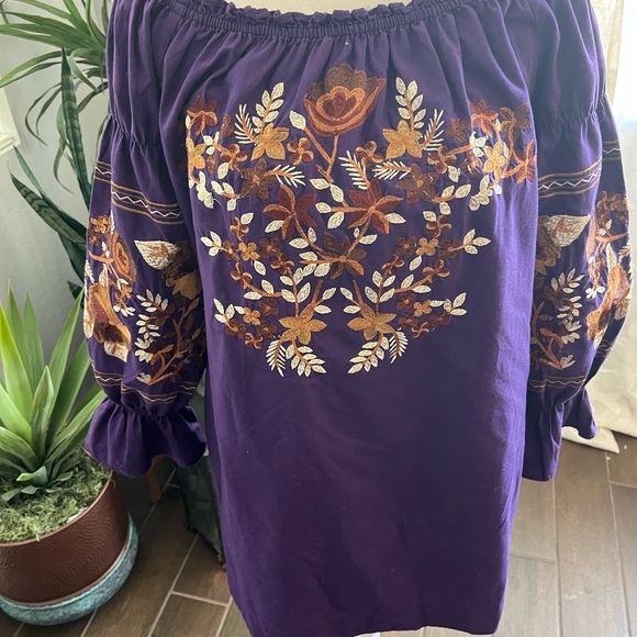 Free people fleur du jour long sleeve embroidered shirt dress with pockets - Picture 4 of 11